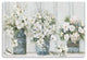 48" x 32" Watercolor Soft Pastel Bouquet Trio Canvas Wall Art