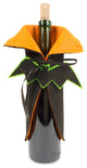 Orange Bat Halloween Wine Bottle Covers, Set of 2