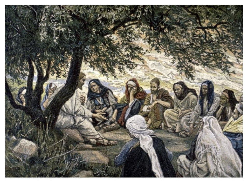"The Sermon on the Mount: Christ's Exhortation to Apostles" Paper Art, 24"x18"