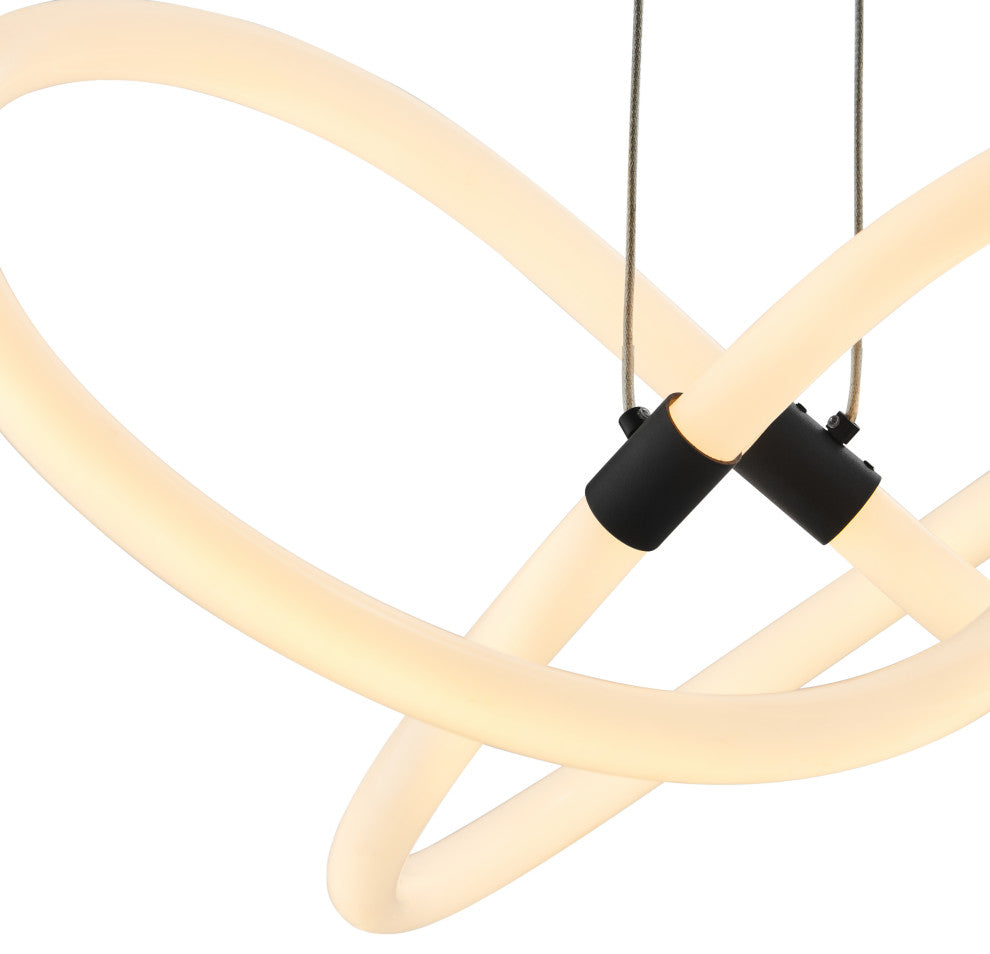 Daisy Dimmable Integrated LED Chandelier, Matte Black, Without Smart Dimmer