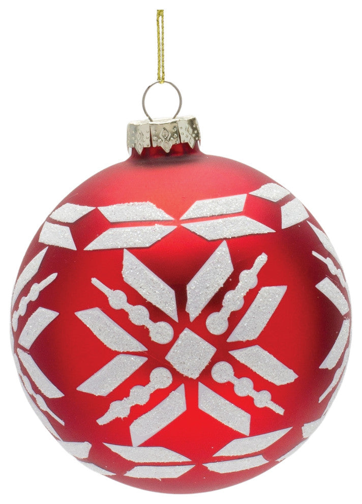 Nordic Snowflake Ball Ornament, Set of 6