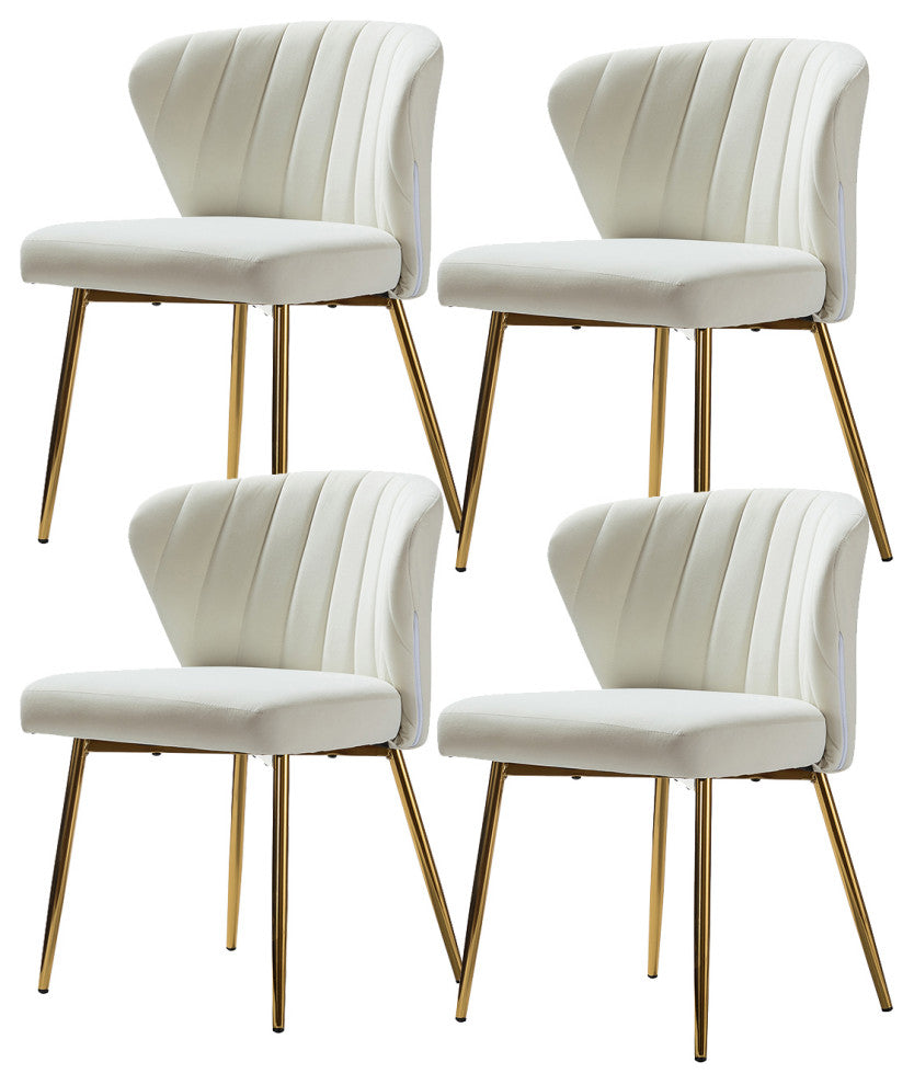 Milia Dining Chair Set of 4, Ivory