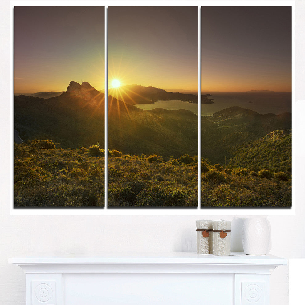 "Volterraio and Portoferraio Bay" Metal Wall Art, 3 Panels, 36"x28"