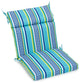 18"X38" Spun Polyester Patterned Outdoor Squared Chair Cushion, Pike Azure