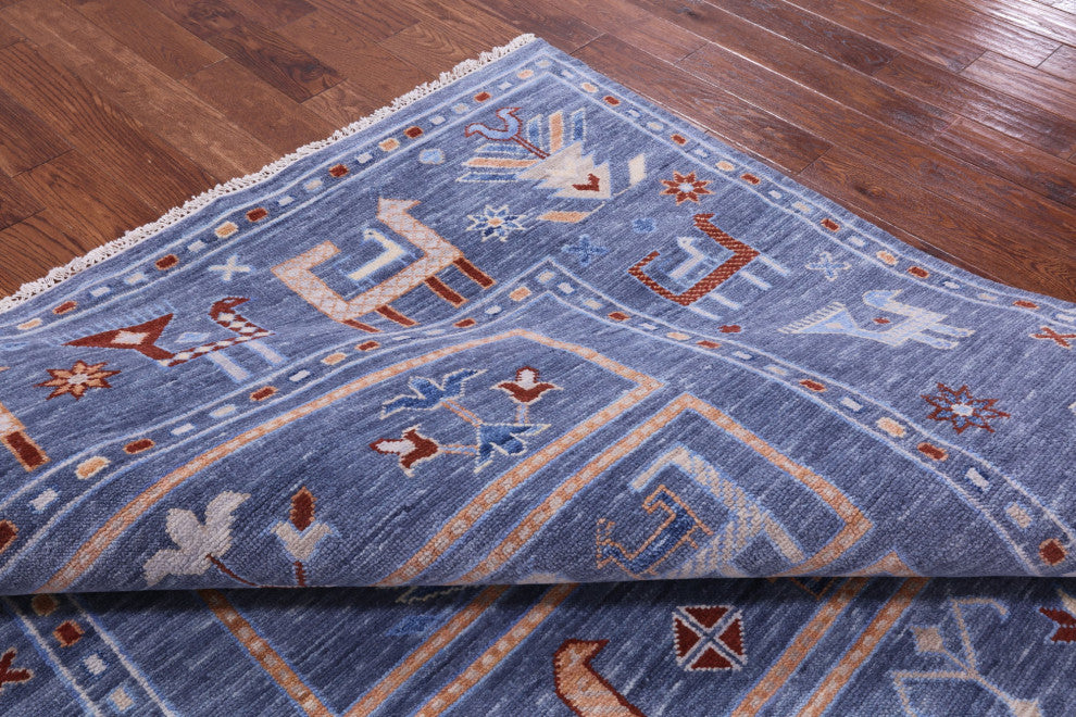8' 2" X 10' 4" Hand-Knotted Persian Gabbeh Tribal Wool Rug - Q13647
