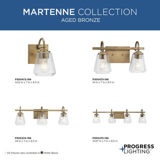 Martenne Collection 3-Light Modern Farmhouse Vanity Light, Aged Bronze