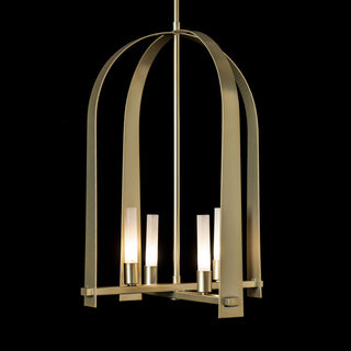 Triomphe 4-Light Pendant Frosted Glass, Modern Brass