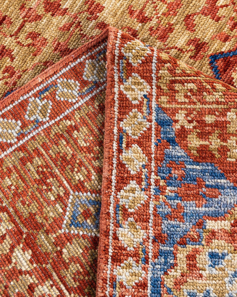 Modern One-of-a-Kind Handmade Area Rug Rust, 8' 1" x 10' 3"