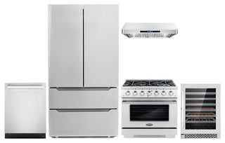 5-Piece Kitchen, 36" Gas Range and 36" Under Cabinet Range Hood