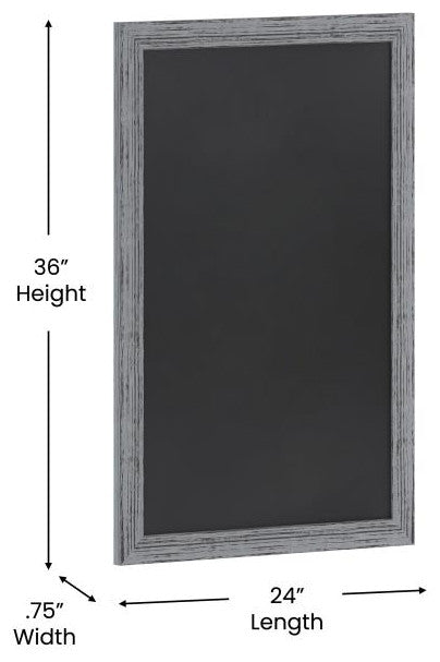 Canterbury Wall Mount Magnetic Chalkboard Sign Set, Grey, 24" X 36"