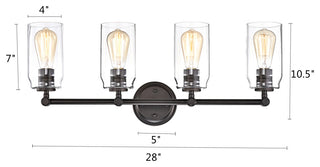 CHLOE Lighting Joyce Contemporary 4-Light Bath Vanity Fixture, Rubbed Bronze