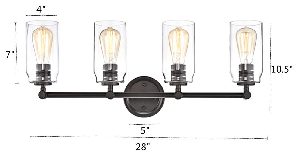 CHLOE Lighting Joyce Contemporary 4-Light Bath Vanity Fixture, Rubbed Bronze