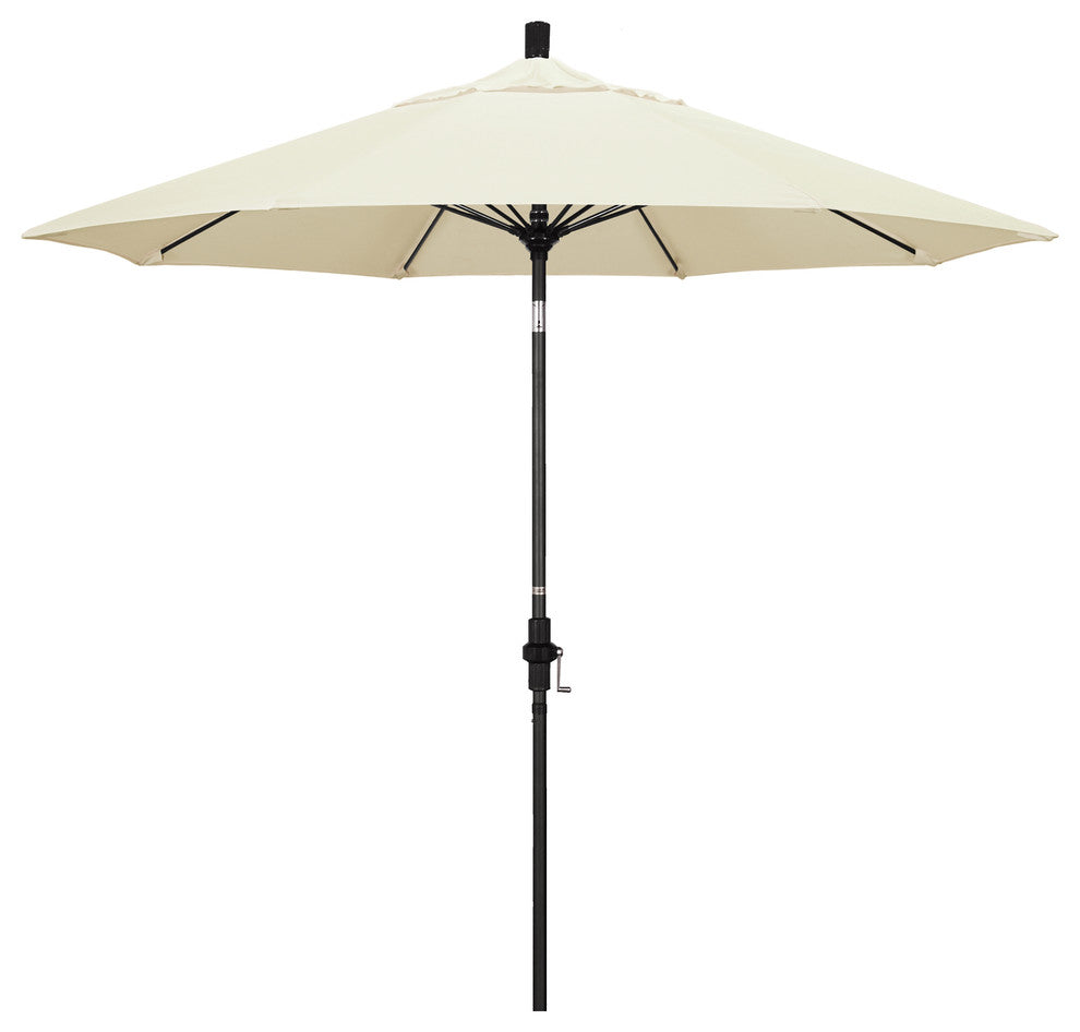 9' Bronze Collar Tilt Crank Aluminum Umbrella, Pacifica, Canvas