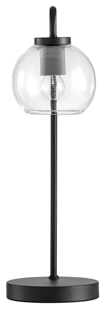 Table Desk Lamp, Black, Glass, Metal, Modern, Mid Century Bistro Hospitality
