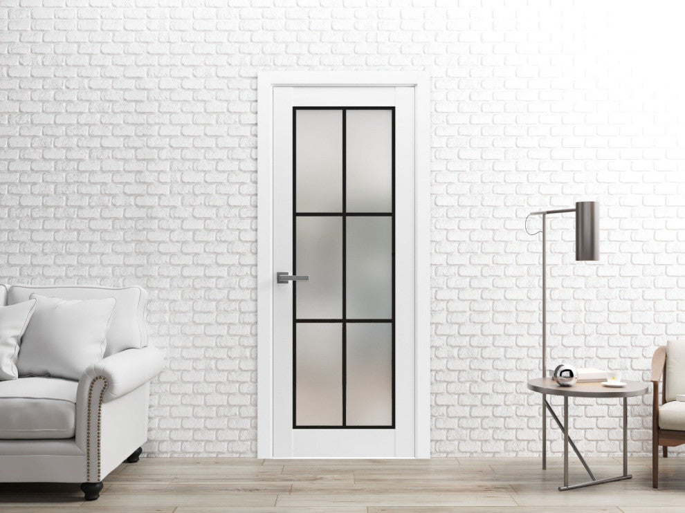 Solid French Door 32 x 80 | Planum 2122 White Silk| Bathroom