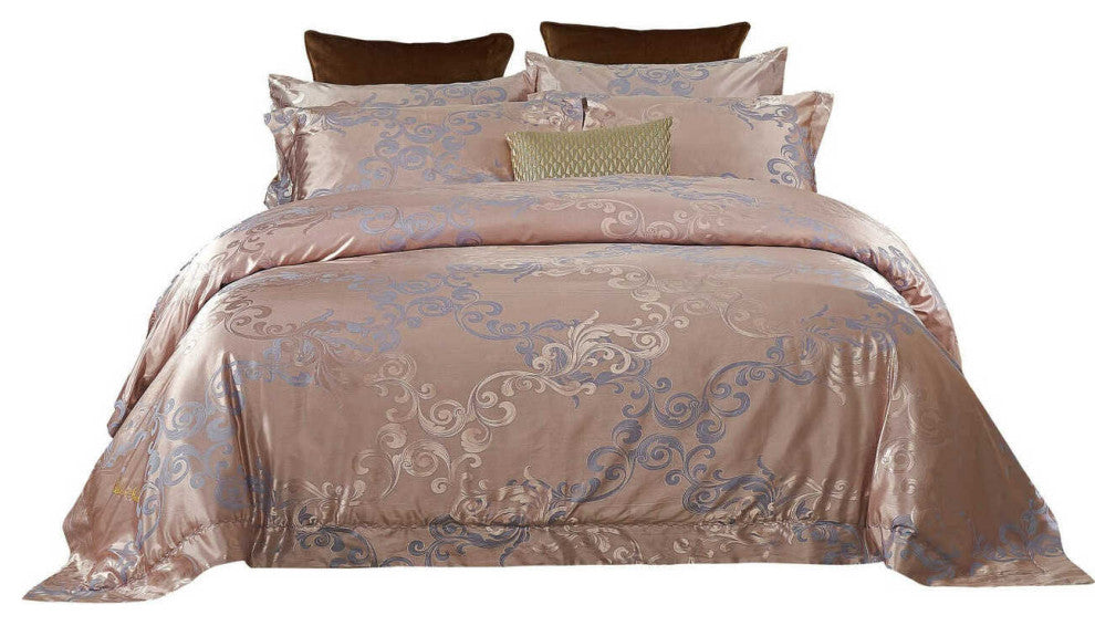 DM801Q | Queen Size Duvet Cover Set Jacquard Top and 100% Cotton Inside