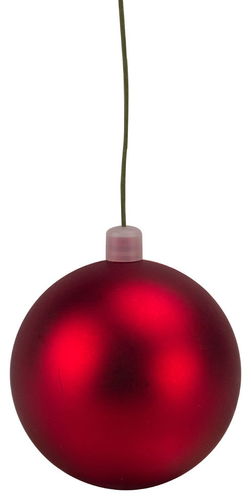 80Mm 3" Matte Red Ball Ornament With Wire And Uv Coating