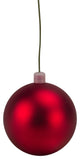 80Mm 3" Matte Red Ball Ornament With Wire And Uv Coating