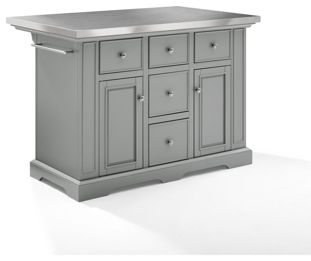 Julia Stainless Steel Top Kitchen Island