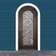 Round Top Twisted Vines Door With Frame and Threshold 40"x96", Aged Bronze