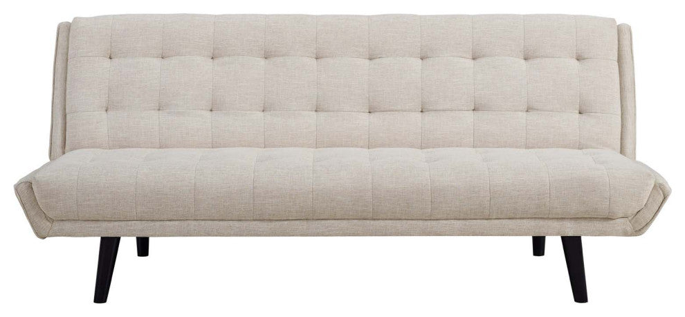 Glance Tufted Convertible Fabric Sofa Bed, Beige