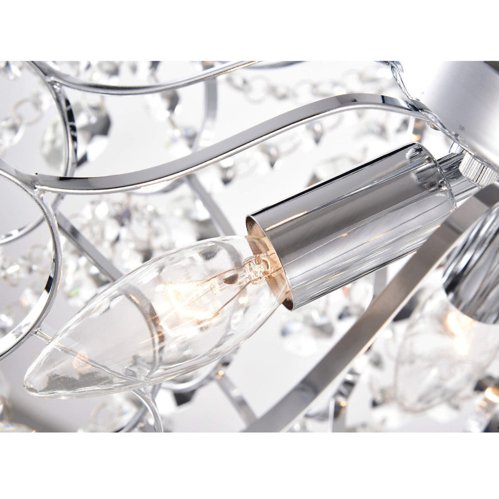 Zelda Elegant 3-light Chrome Crystal Flush Mount