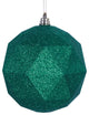 Vickerman M177304Dg 4.75" Green Glitter Geometric Ball Ornament, 4 Per Bag