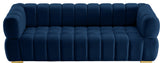Gwen Velvet Upholstered Chair, Navy, Sofa