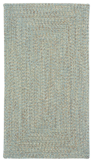 Sea Pottery Concentric Braided Rectangle Rug, Caribbean, 1'8"x2'6"