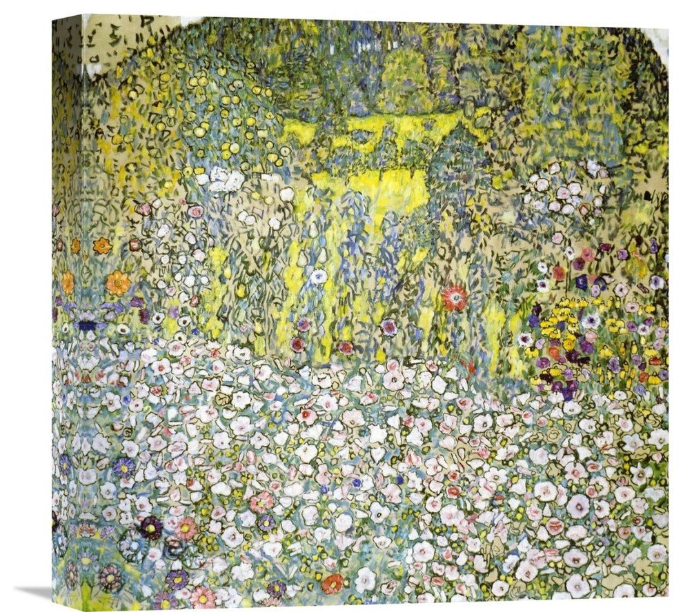"Garden Landscape With Hilltop 1916" Canvas Giclee by Gustav Klimt, 16"x16"