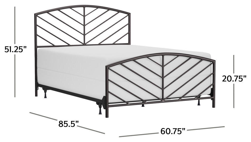 Hillsdale Essex Metal Queen Bed With Arched Chevron Spindle Design