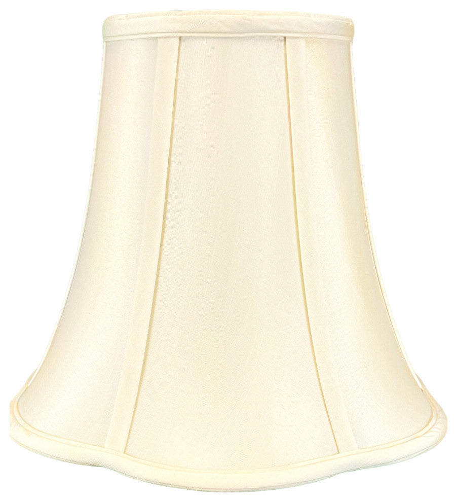 Royal Designs Bottom Outside Scallop Bell Lamp Shade, Eggshell, 8x16x13
