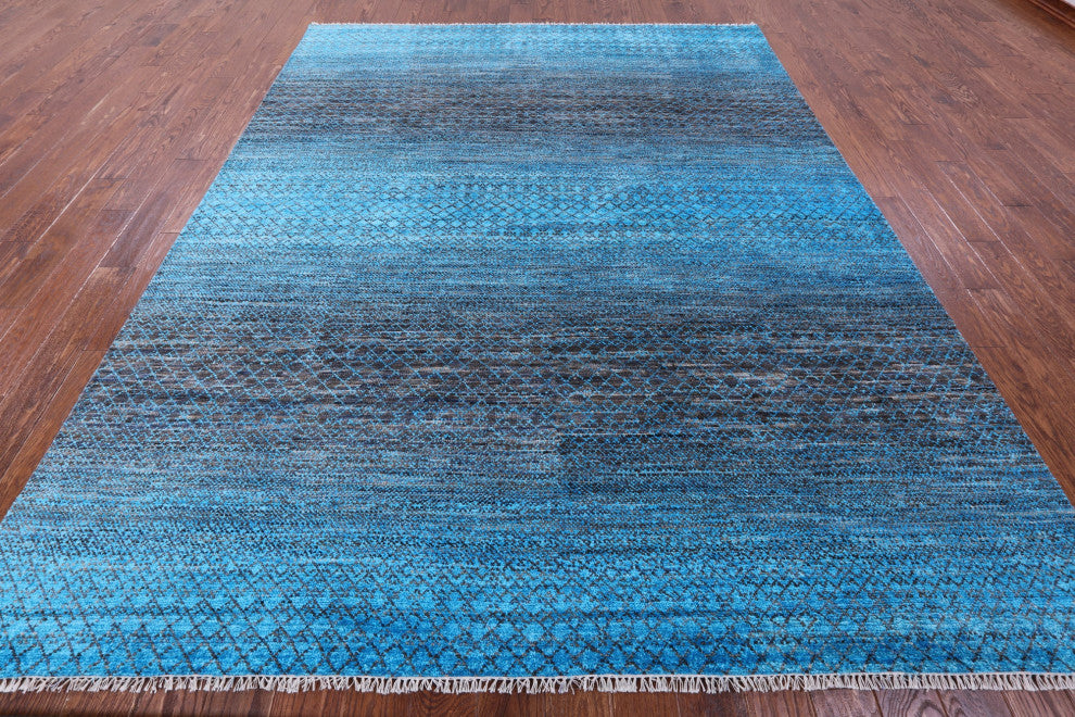 Wool & Silk Savannah Grass Hand Knotted Rug 8' 1" X 10' 2" - Q15449