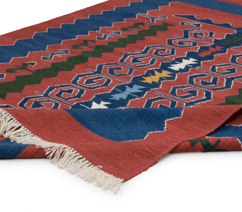 New Handwoven Turkish Kilim Rug 5' 8" x 7' 10", 68 in. x 94 in.
