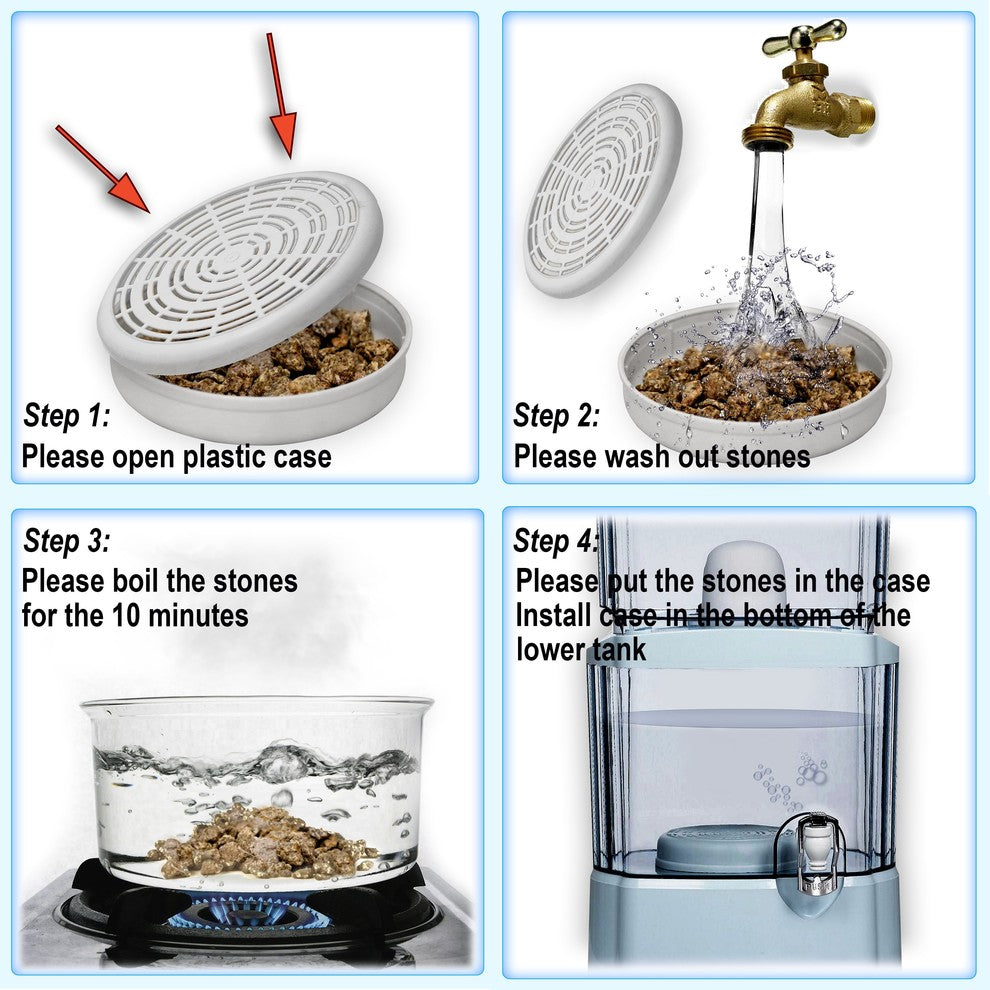 Mineral Stone Case Replacement for Zen Water Filter Systems, 4