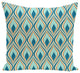 Candlelight Geometric Print Pillow, Teal, 20"x20"