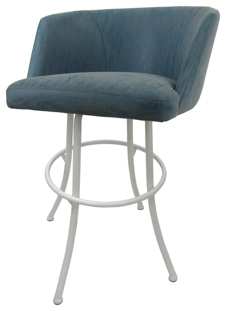 Swivel Counter Metal Bar Stool 26", 30" Extra Tall 34" - Joey, Topaz - White, 26