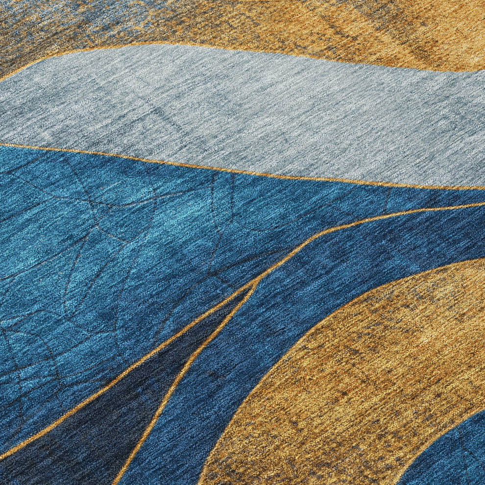 Machine Washable Indoor/Outdoor Chantille ACN1892 Blue 10' x 14' Rug