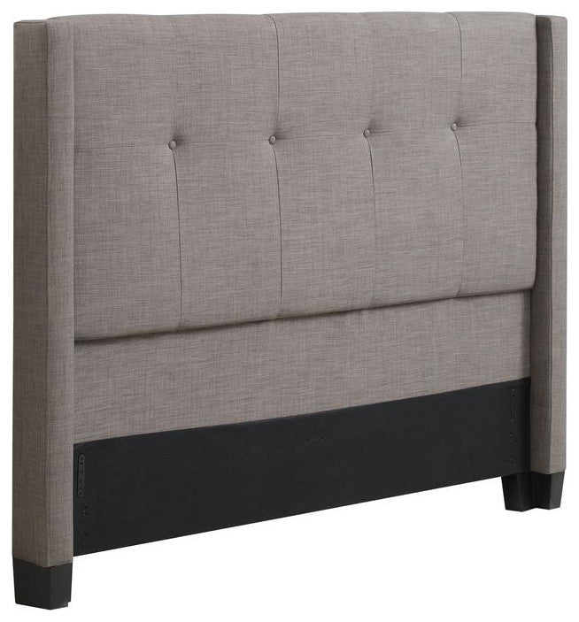 Madeleine Wingback Upholstered Headboard in Dolphin Linen