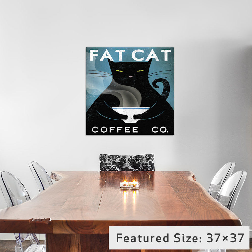"Cat Coffee no City Gallery" by Ryan Fowler, 18x18x1.5"