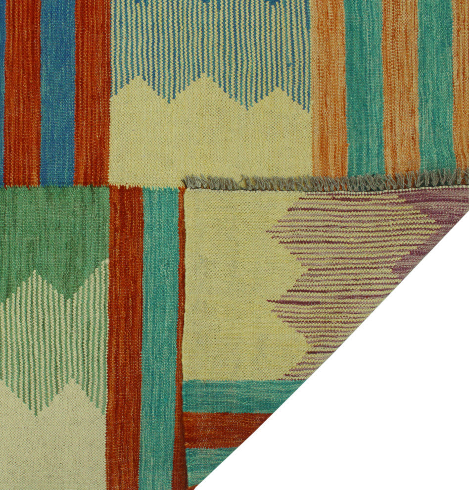 Winchester Kilim Inju Blue/Beige Rug, 6'6x9'10