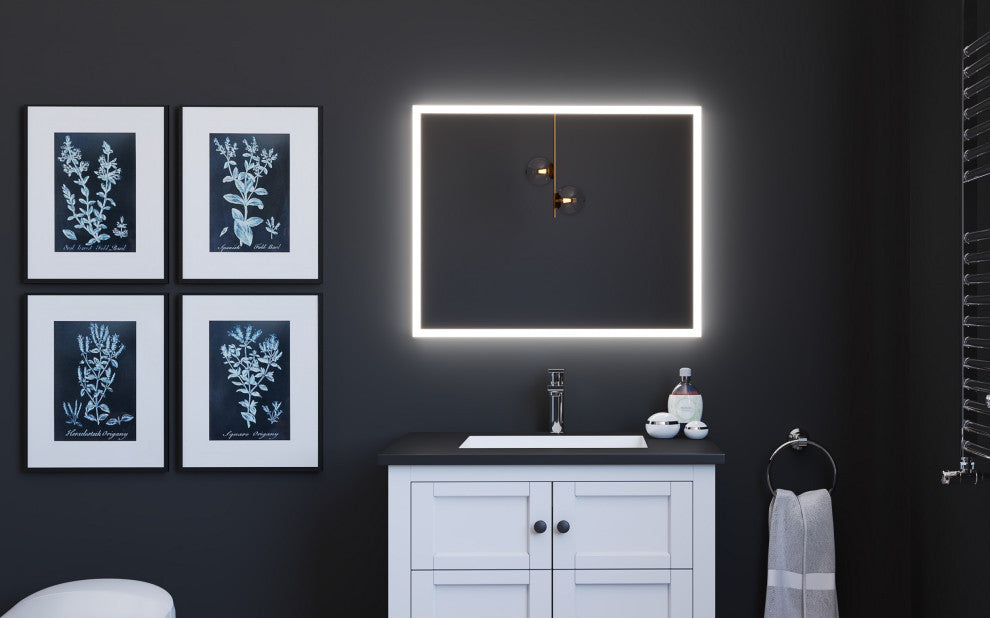 Smart Lisa Dimmable LED Bathroom Mirror With Voice Control, 24"x30"