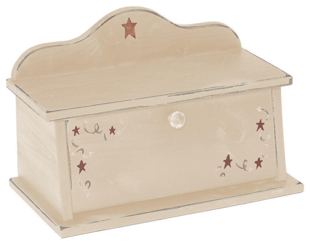 Farmhouse Pine Bread Box, Country Tan