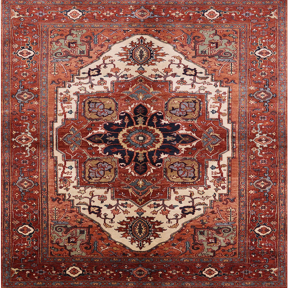 Ahgly Company Indoor Square Mid-Century Modern Area Rugs, 8' Square