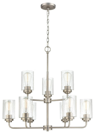 9 Light 28 in. Satin Nickel Chandelier