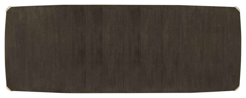 Caracole All Trimmed Out, Expandable Charcoal Dining Table With Gold Trim