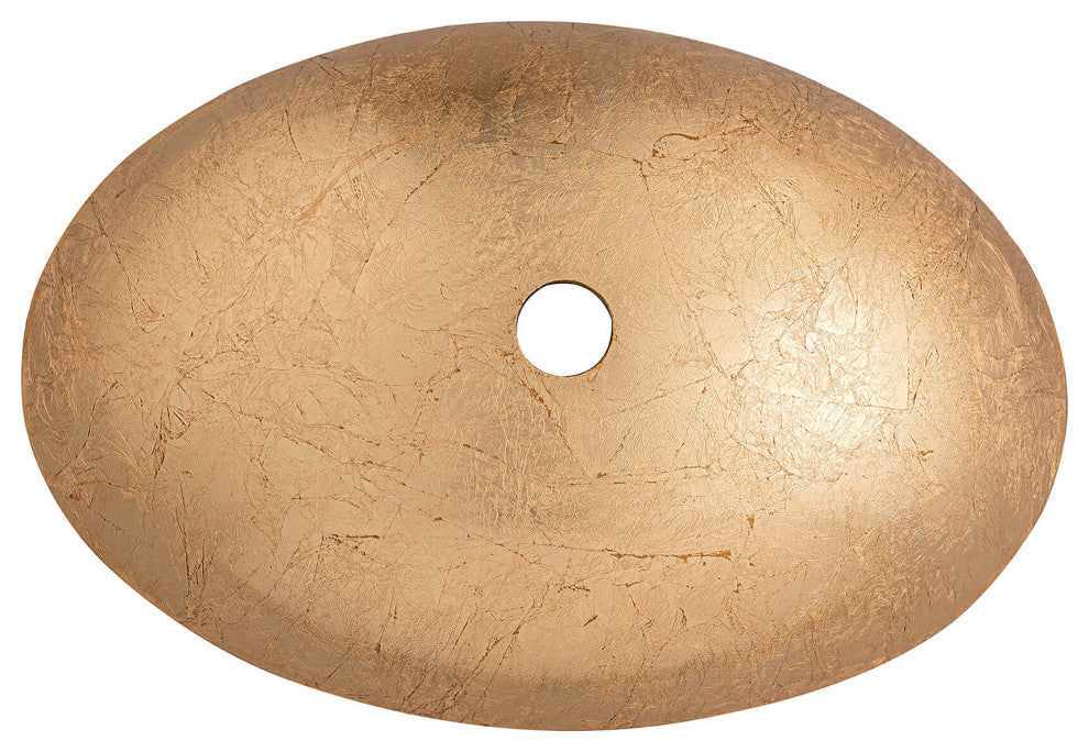 Fine Fixtures modern Glass Vessel Oval 20x14, Gold