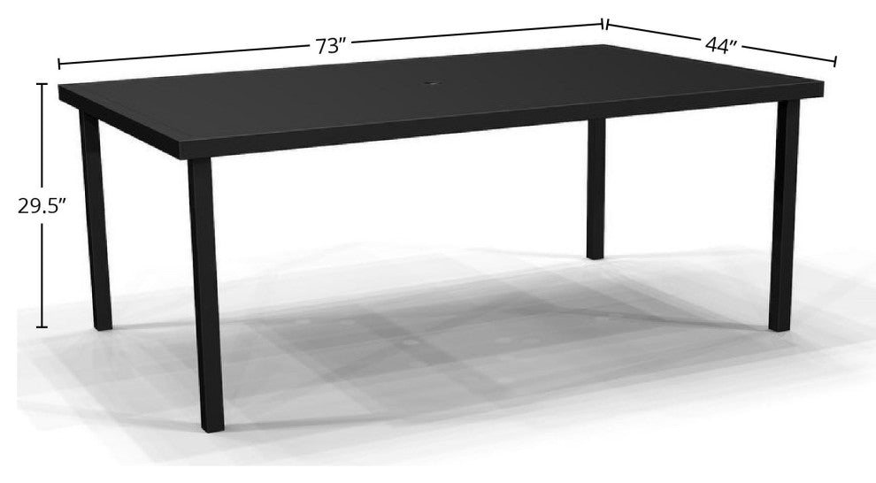 Jasper 44" x 73" Rectangle Dining Table, Textured Pewter