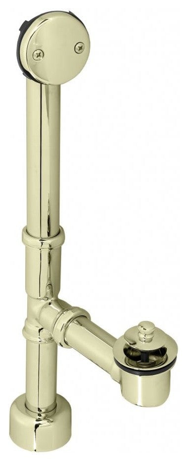Twist & Close Bath Waste - 14" Make-Up, 17 Ga. Tubing In Polished Brass