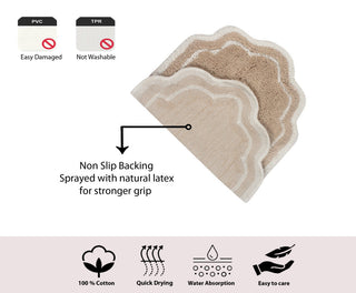 Allure Collection Absorbent Cotton Machine Washable Rug, 2-Piece Set, Linen